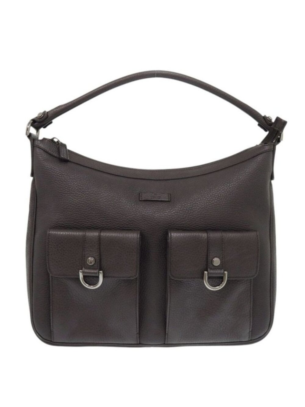 Gucci one Shoulder Bag Leather Dark Brown Handbag 1175